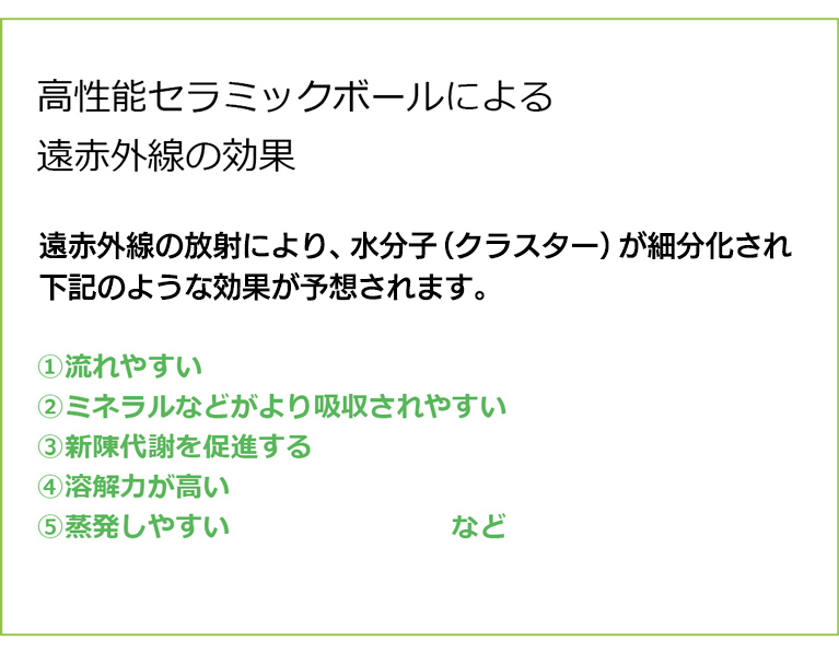 高性能セラミックボールによる遠赤外線の効果