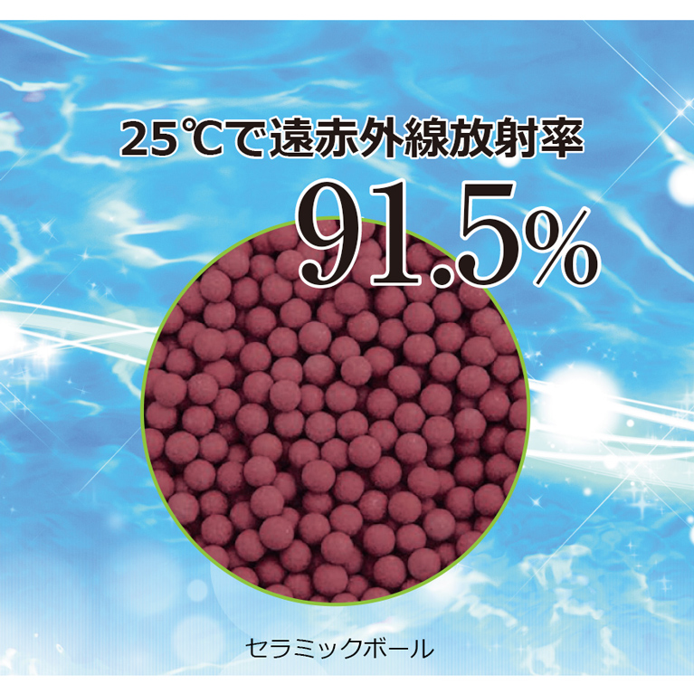 25℃で遠赤外線放射率91.5%